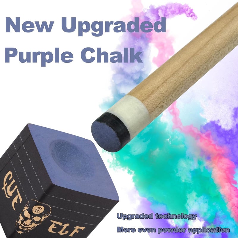 CUEELF Cube Pool Cue Chalk Technology Billiard Pool Stick Chalk for Professional Low Deflection, Durable, Reduces Miscues-1pc - Image 2